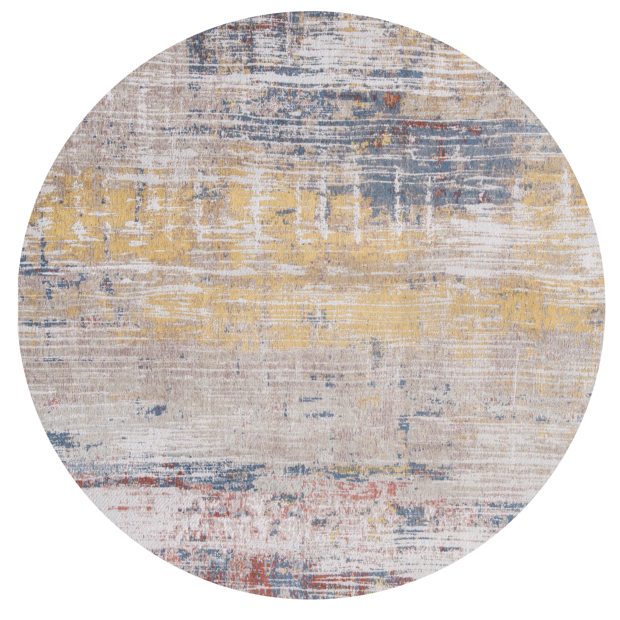 Louis De Poortere Atlantic Streaks 8714 Circle Rug In Montauk Multi